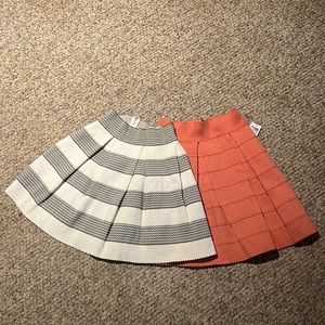 Two skirts, zippered back